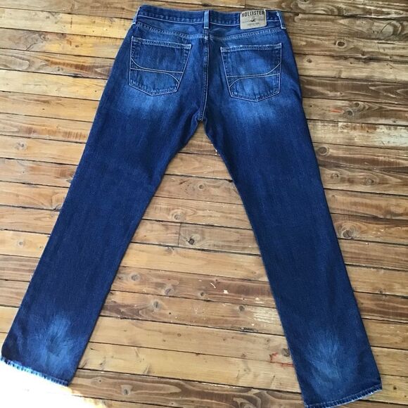 HOLLISTER Men’s Jeans 33 Straight Leg Blue Distressed Denim 100% Cotton - Picture 13 of 13